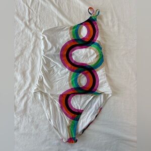 Trina Turk one shoulder one piece swim suit size 14